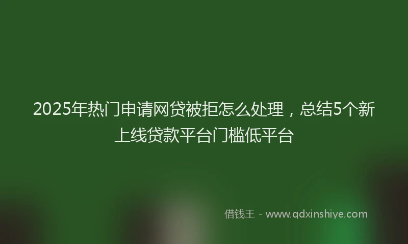 2025年热门申请网贷被拒怎么处理，总结5个新上线贷款平台门槛低平台