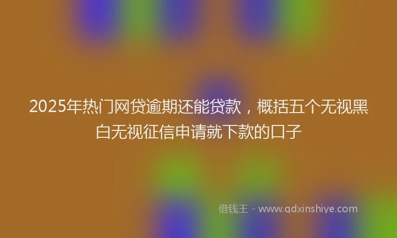 2025年热门网贷逾期还能贷款，概括五个无视黑白无视征信申请就下款的口子