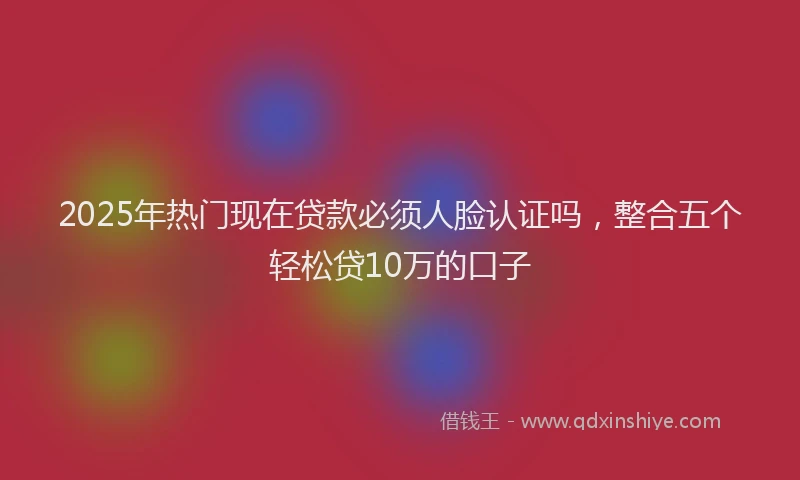 2025年热门现在贷款必须人脸认证吗，整合五个轻松贷10万的口子