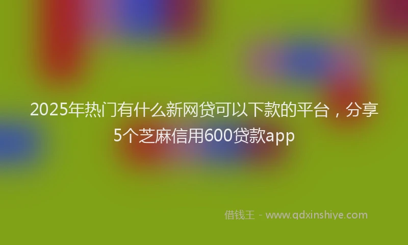 2025年热门有什么新网贷可以下款的平台，分享5个芝麻信用600贷款app