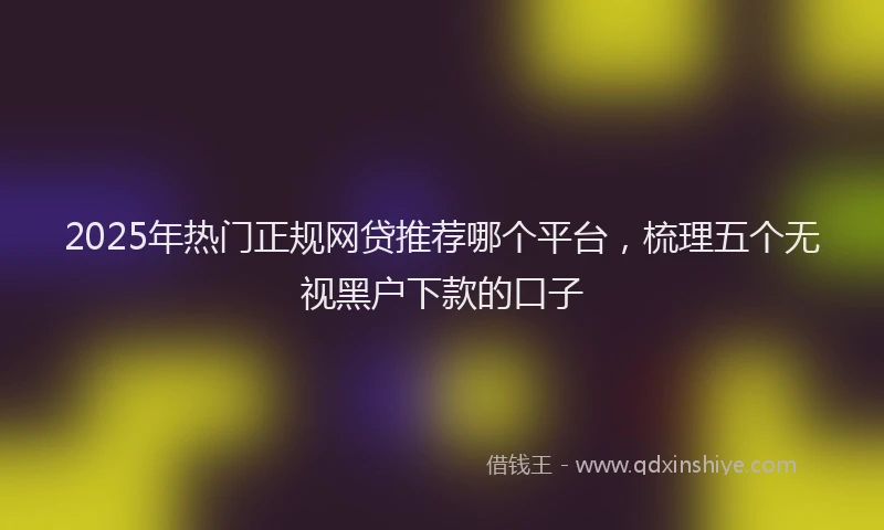 2025年热门正规网贷推荐哪个平台，梳理五个无视黑户下款的口子