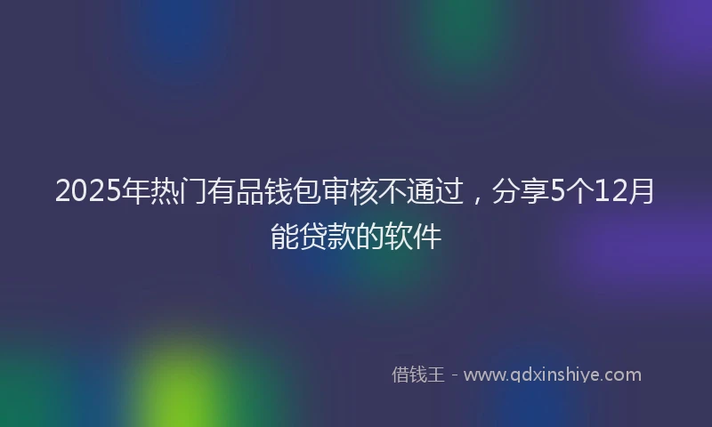 2025年热门有品钱包审核不通过，分享5个12月能贷款的软件
