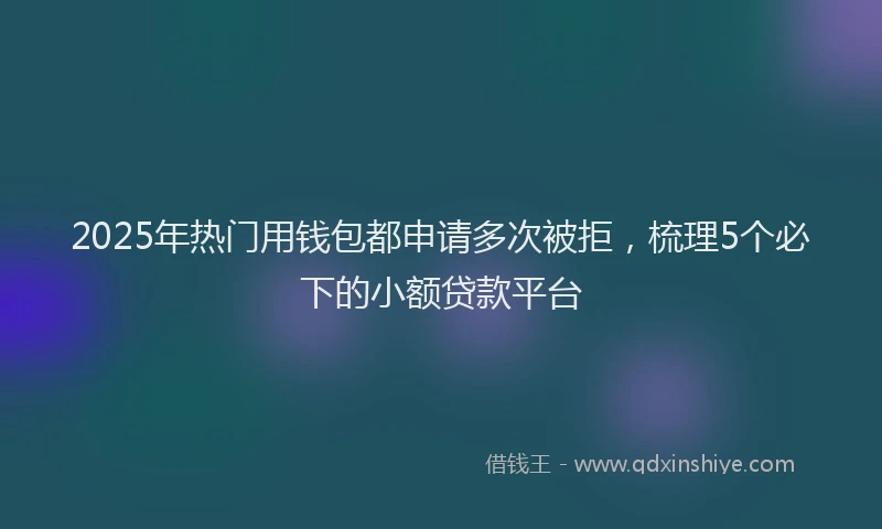 2025年热门用钱包都申请多次被拒，梳理5个必下的小额贷款平台