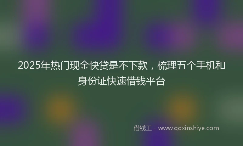 2025年热门现金快贷是不下款，梳理五个手机和身份证快速借钱平台