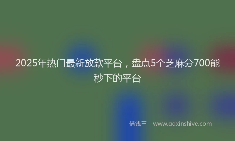 2025年热门最新放款平台，盘点5个芝麻分700能秒下的平台