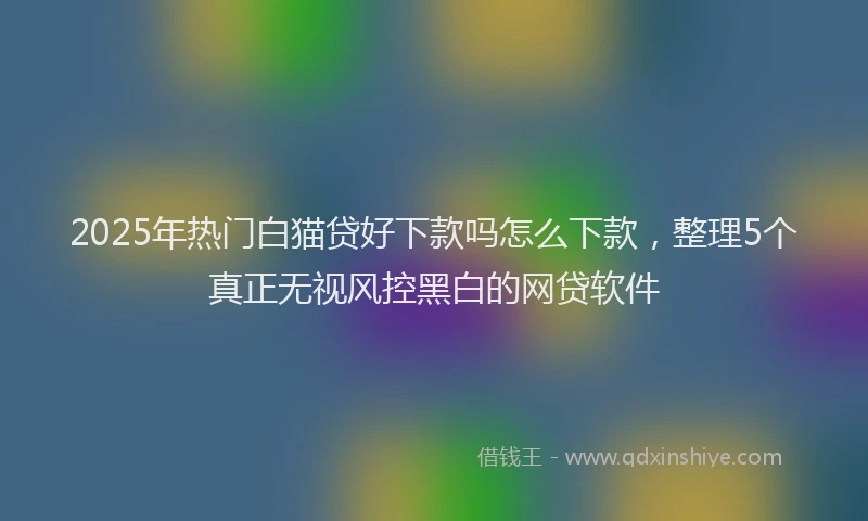 2025年热门白猫贷好下款吗怎么下款，整理5个真正无视风控黑白的网贷软件