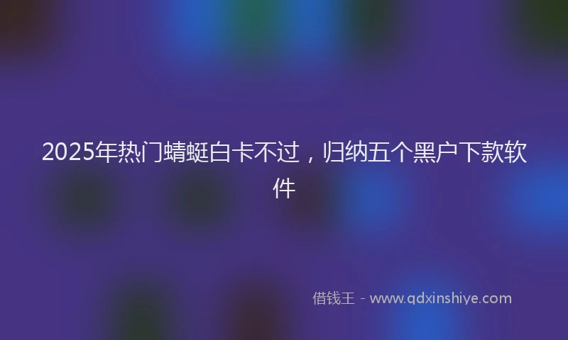 2025年热门蜻蜓白卡不过，归纳五个黑户下款软件