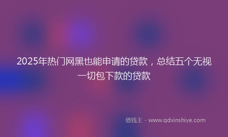 2025年热门网黑也能申请的贷款，总结五个无视一切包下款的贷款
