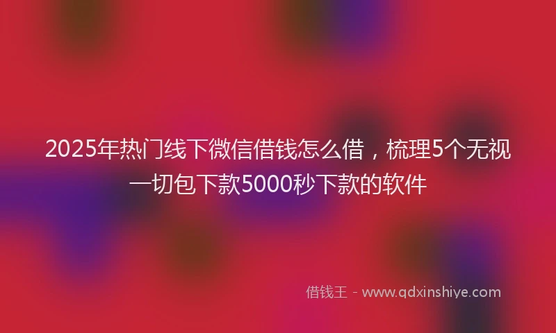 2025年热门线下微信借钱怎么借，梳理5个无视一切包下款5000秒下款的软件