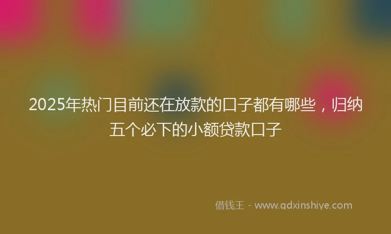 2025年热门目前还在放款的口子都有哪些，归纳五个必下的小额贷款口子
