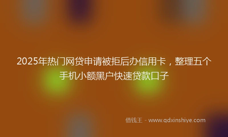 2025年热门网贷申请被拒后办信用卡，整理五个手机小额黑户快速贷款口子
