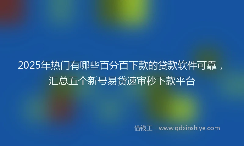 2025年热门有哪些百分百下款的贷款软件可靠，汇总五个新号易贷速审秒下款平台