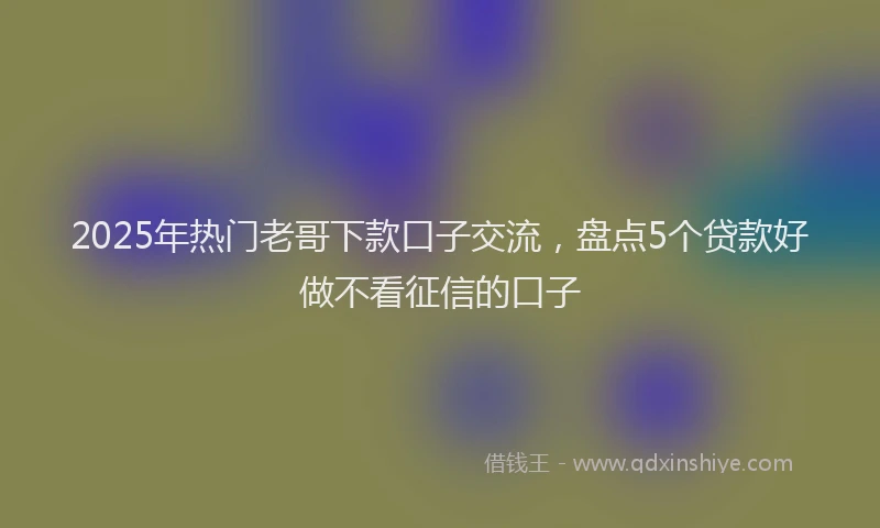 2025年热门老哥下款口子交流，盘点5个贷款好做不看征信的口子