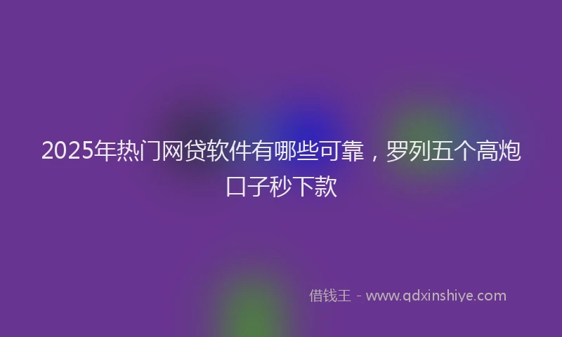 2025年热门网贷软件有哪些可靠，罗列五个高炮口子秒下款
