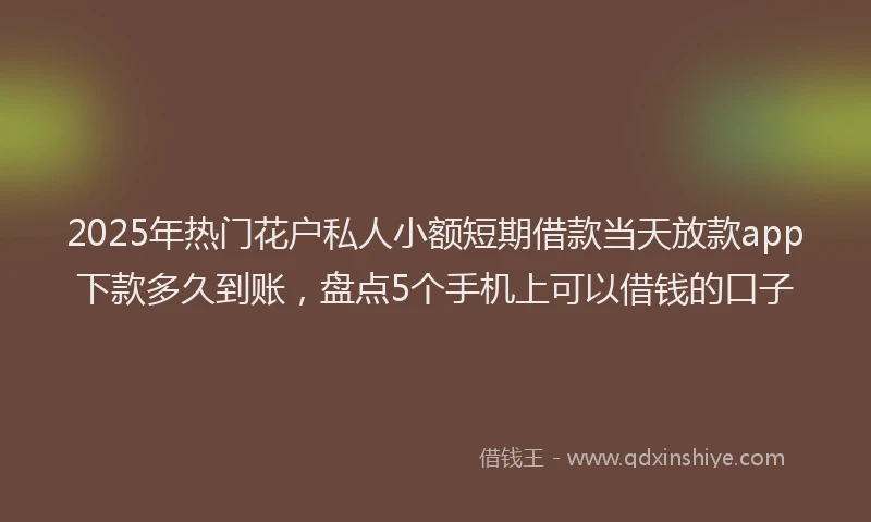 2025年热门花户私人小额短期借款当天放款app下款多久到账，盘点5个手机上可以借钱的口子