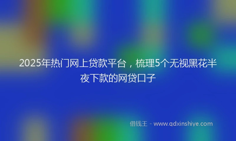 2025年热门网上贷款平台，梳理5个无视黑花半夜下款的网贷口子