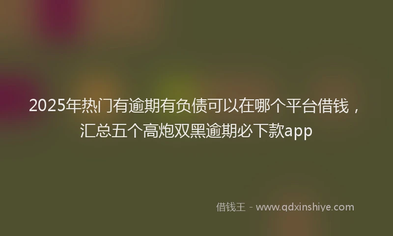 2025年热门有逾期有负债可以在哪个平台借钱，汇总五个高炮双黑逾期必下款app
