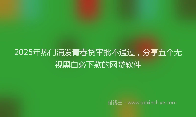 2025年热门浦发青春贷审批不通过，分享五个无视黑白必下款的网贷软件