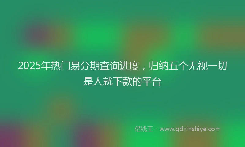 2025年热门易分期查询进度，归纳五个无视一切是人就下款的平台