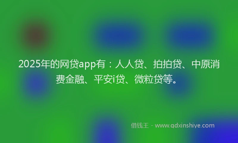 2025年的网贷app有：人人贷、拍拍贷、中原消费金融、平安i贷、微粒贷等。