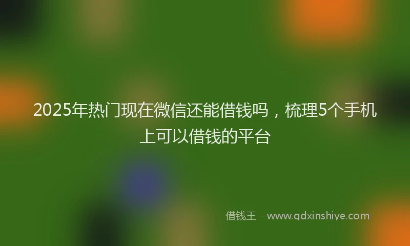 2025年热门现在微信还能借钱吗，梳理5个手机上可以借钱的平台