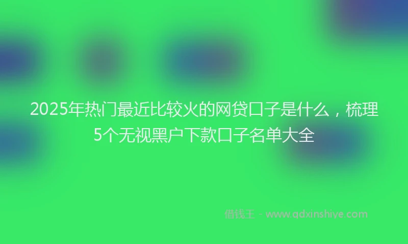 2025年热门最近比较火的网贷口子是什么，梳理5个无视黑户下款口子名单大全