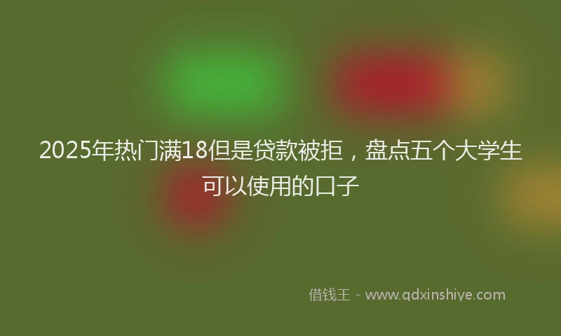 2025年热门满18但是贷款被拒，盘点五个大学生可以使用的口子