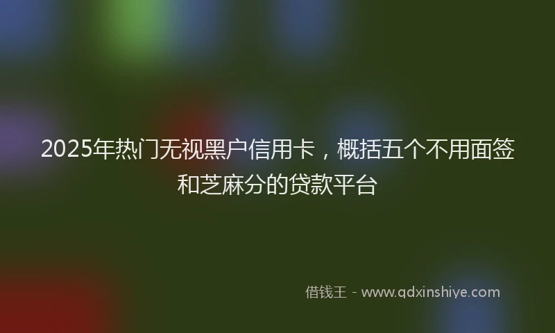 2025年热门无视黑户信用卡，概括五个不用面签和芝麻分的贷款平台