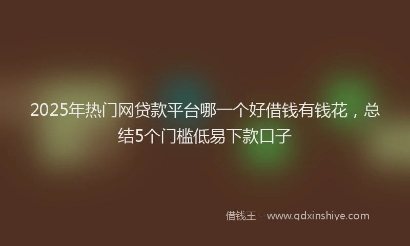 2025年热门网贷款平台哪一个好借钱有钱花，总结5个门槛低易下款口子