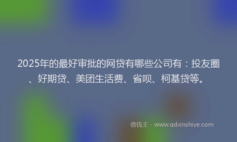 2025年的最好审批的网贷有哪些公司有：投友圈、好期贷、美团生活费、省呗、柯基贷等。