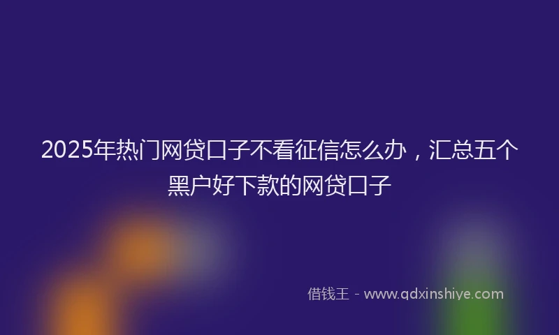 2025年热门网贷口子不看征信怎么办，汇总五个黑户好下款的网贷口子
