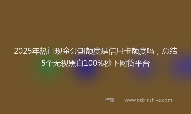 2025年热门现金分期额度是信用卡额度吗，总结5个无视黑白100%秒下网贷平台