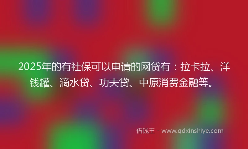 2025年的有社保可以申请的网贷有：拉卡拉、洋钱罐、滴水贷、功夫贷、中原消费金融等。