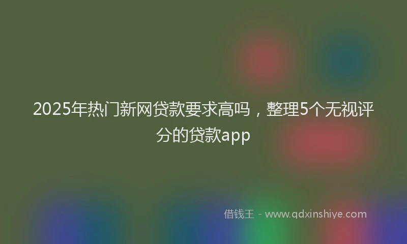 2025年热门新网贷款要求高吗，整理5个无视评分的贷款app