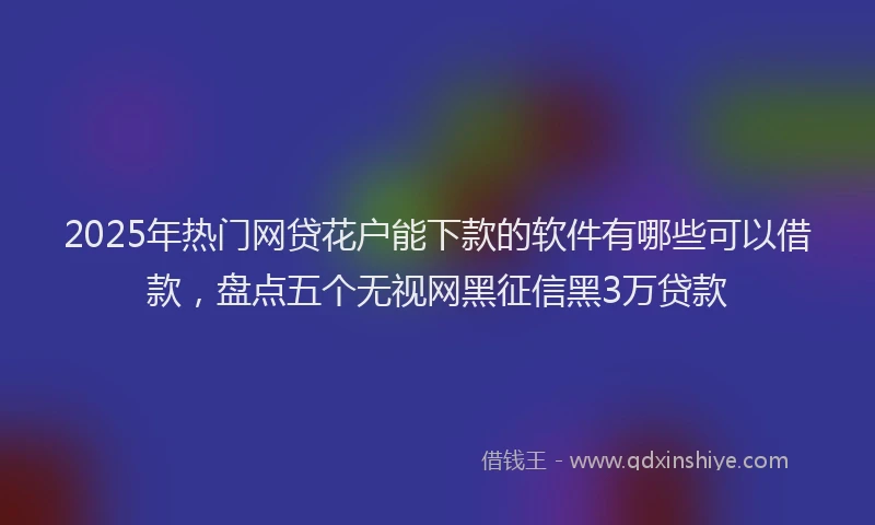 2025年热门网贷花户能下款的软件有哪些可以借款，盘点五个无视网黑征信黑3万贷款