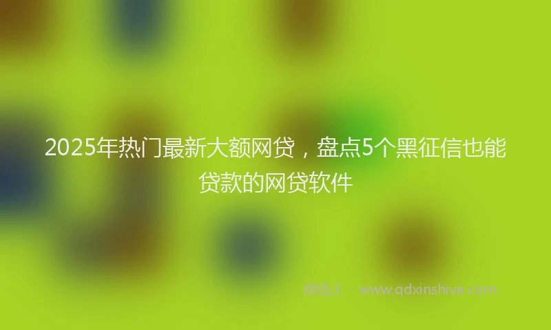 2025年热门最新大额网贷，盘点5个黑征信也能贷款的网贷软件