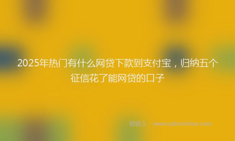 2025年热门有什么网贷下款到支付宝，归纳五个征信花了能网贷的口子
