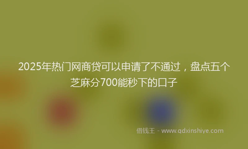 2025年热门网商贷可以申请了不通过，盘点五个芝麻分700能秒下的口子