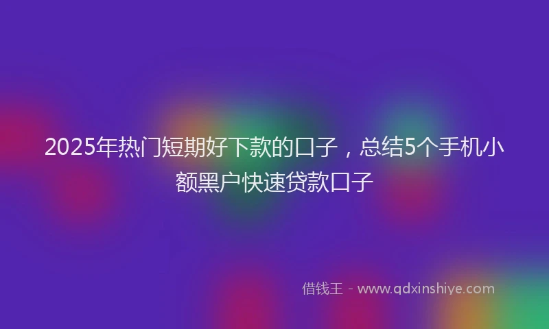2025年热门短期好下款的口子，总结5个手机小额黑户快速贷款口子