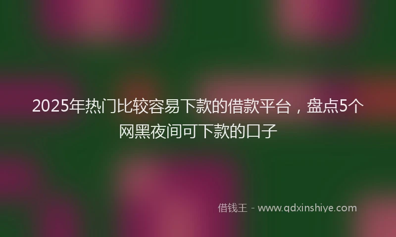 2025年热门比较容易下款的借款平台，盘点5个网黑夜间可下款的口子
