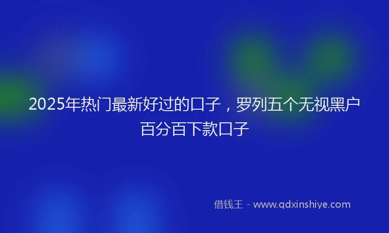 2025年热门最新好过的口子，罗列五个无视黑户百分百下款口子