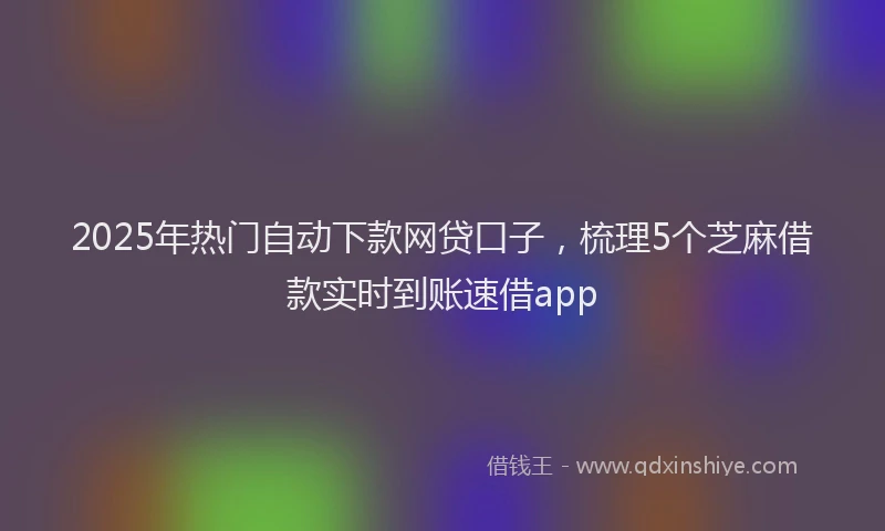 2025年热门自动下款网贷口子，梳理5个芝麻借款实时到账速借app