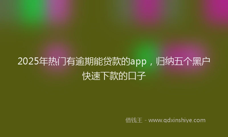 2025年热门有逾期能贷款的app，归纳五个黑户快速下款的口子