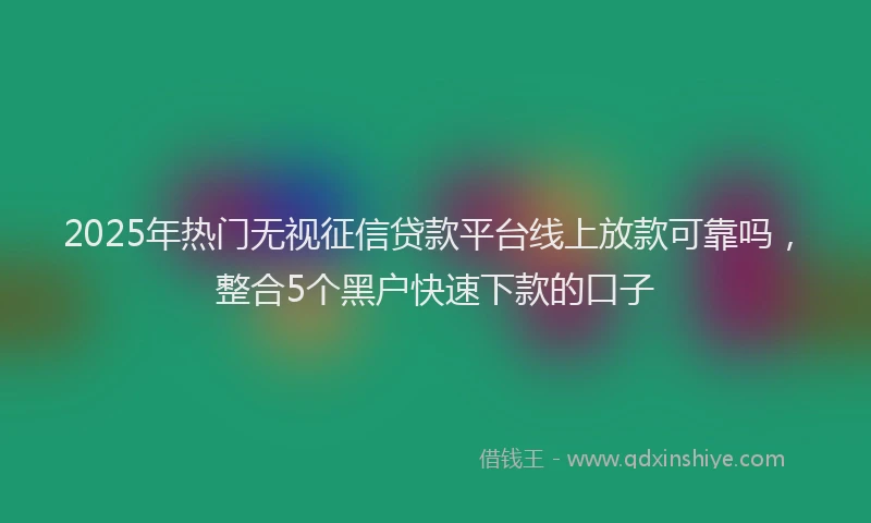 2025年热门无视征信贷款平台线上放款可靠吗，整合5个黑户快速下款的口子