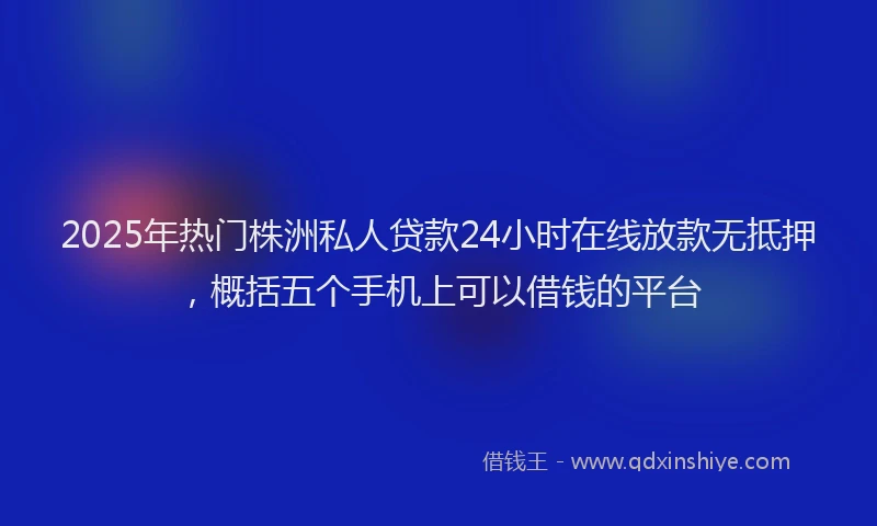 2025年热门株洲私人贷款24小时在线放款无抵押，概括五个手机上可以借钱的平台