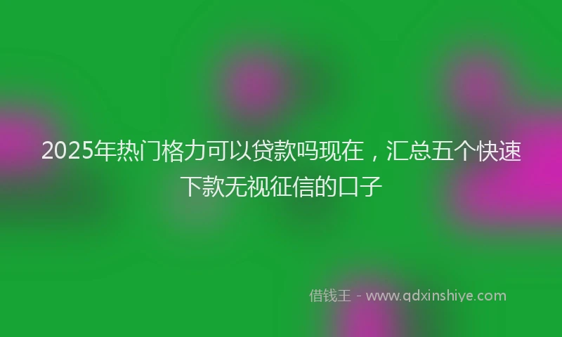 2025年热门格力可以贷款吗现在，汇总五个快速下款无视征信的口子