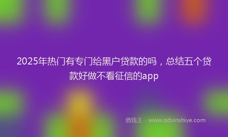 2025年热门有专门给黑户贷款的吗，总结五个贷款好做不看征信的app
