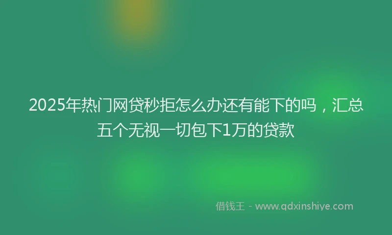 2025年热门网贷秒拒怎么办还有能下的吗，汇总五个无视一切包下1万的贷款