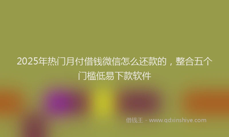 2025年热门月付借钱微信怎么还款的，整合五个门槛低易下款软件