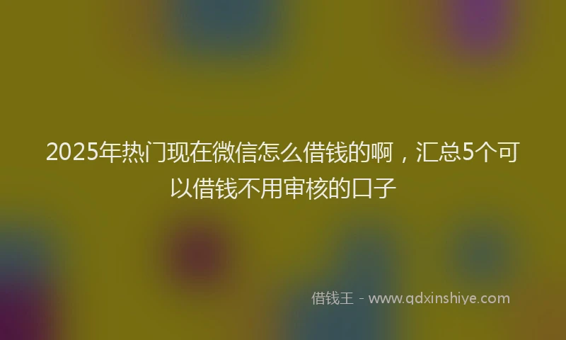 2025年热门现在微信怎么借钱的啊，汇总5个可以借钱不用审核的口子